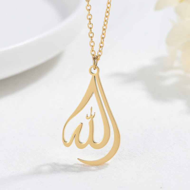 Premium Tear Drop Allah Pendant Necklace